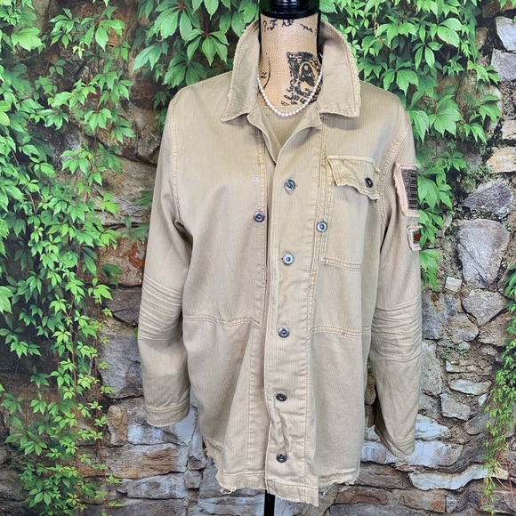 Free People Jackets & Blazers - FREE PEOPLE Khaki Military Jacket, L